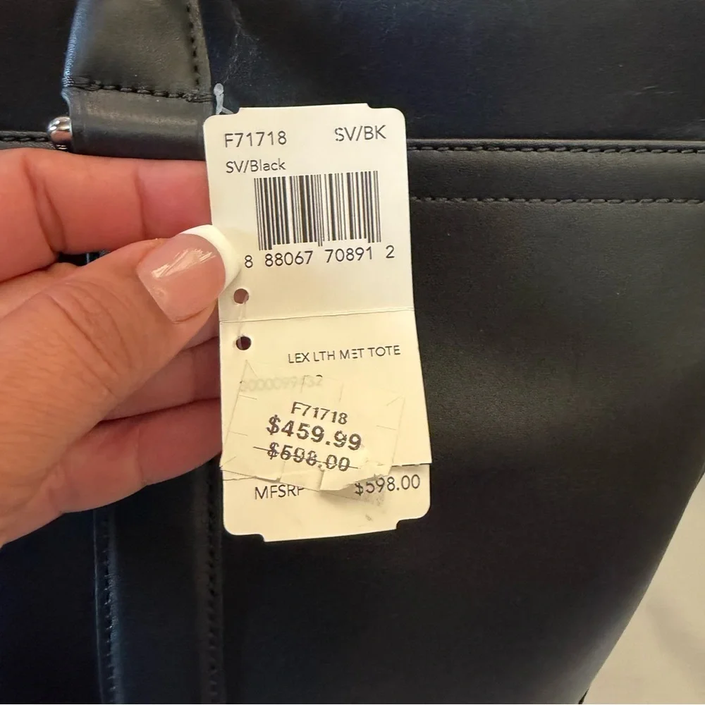 Black Coach Metropolitan Leather Tote f71718 Unisex